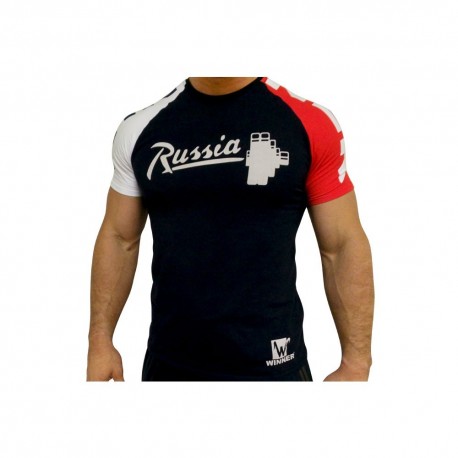 Klokov Team Winner Russia Barbell Tri-Color T-Shirt